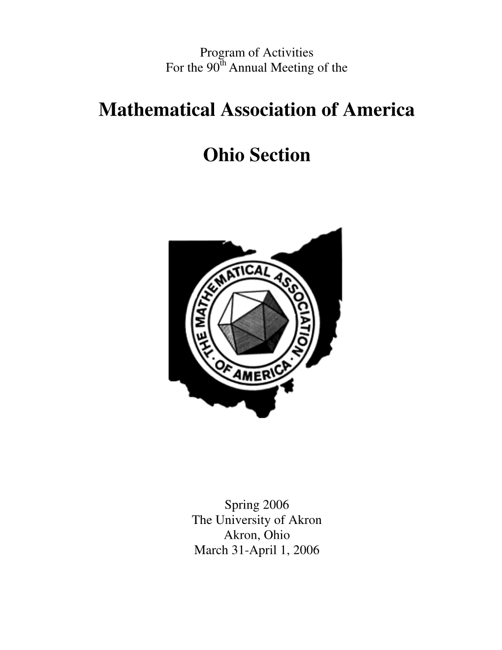 Mathematical Association of America Ohio Section