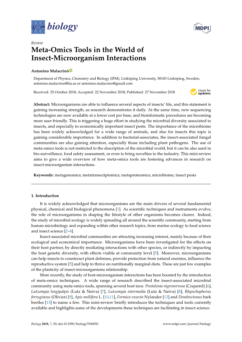 Meta-Omics Tools in the World of Insect-Microorganism Interactions