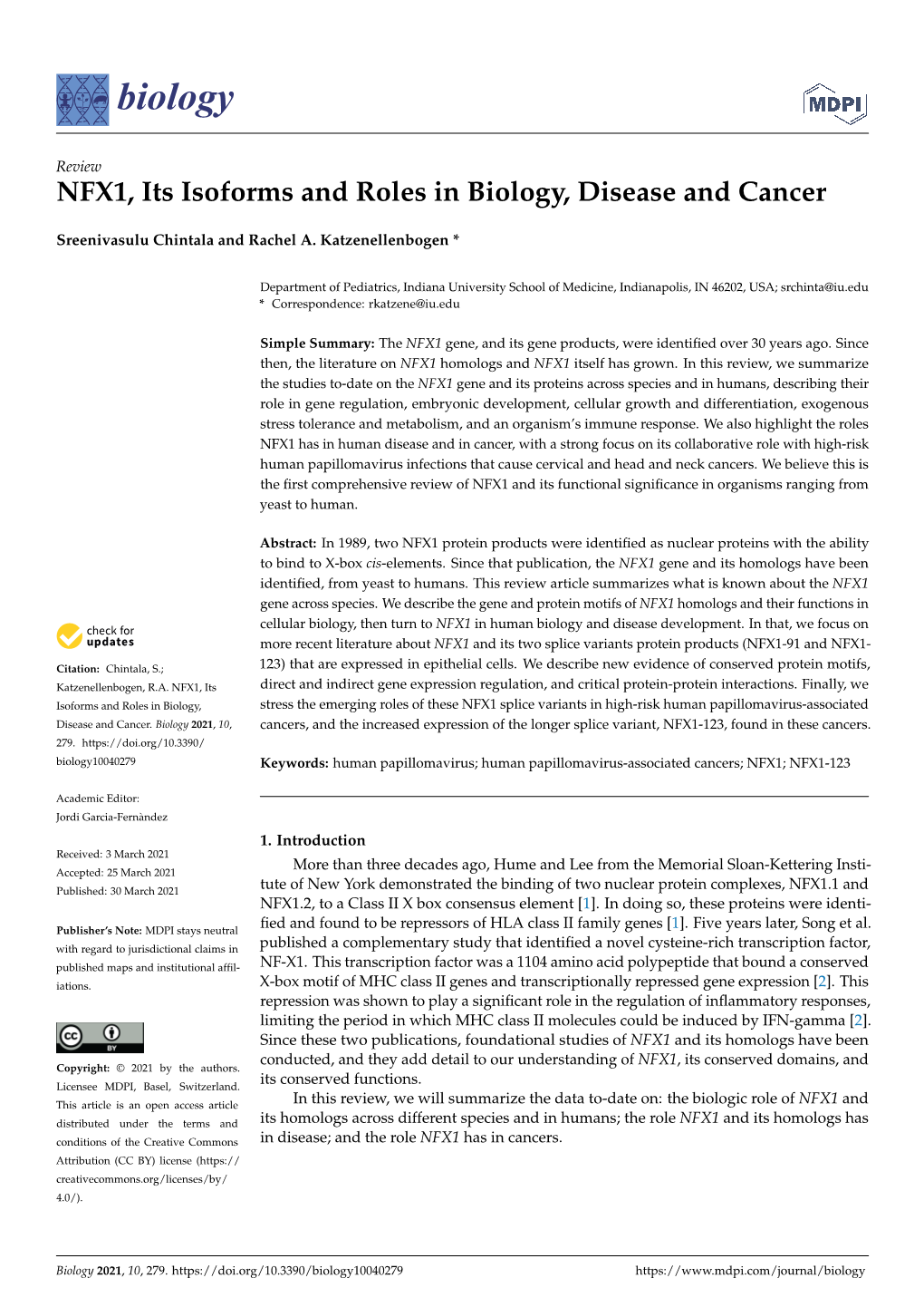 NFX1, Its Isoforms and Roles in Biology, Disease and Cancer