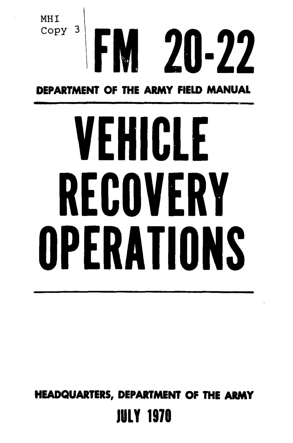 Vehicle Recovery Operations