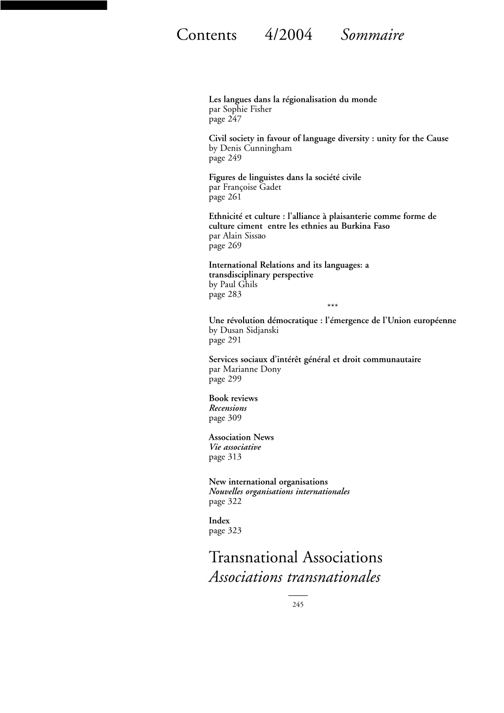 Associations Transnationales