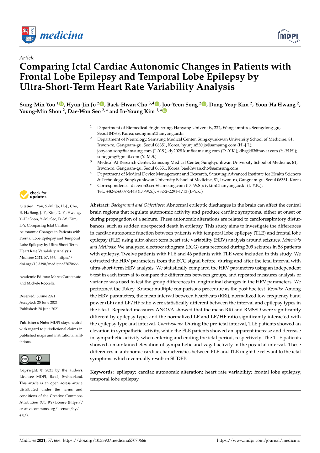 Comparing Ictal Cardiac Autonomic Changes in Patients with Frontal Lobe Epilepsy and Temporal Lobe Epilepsy by Ultra-Short-Term Heart Rate Variability Analysis