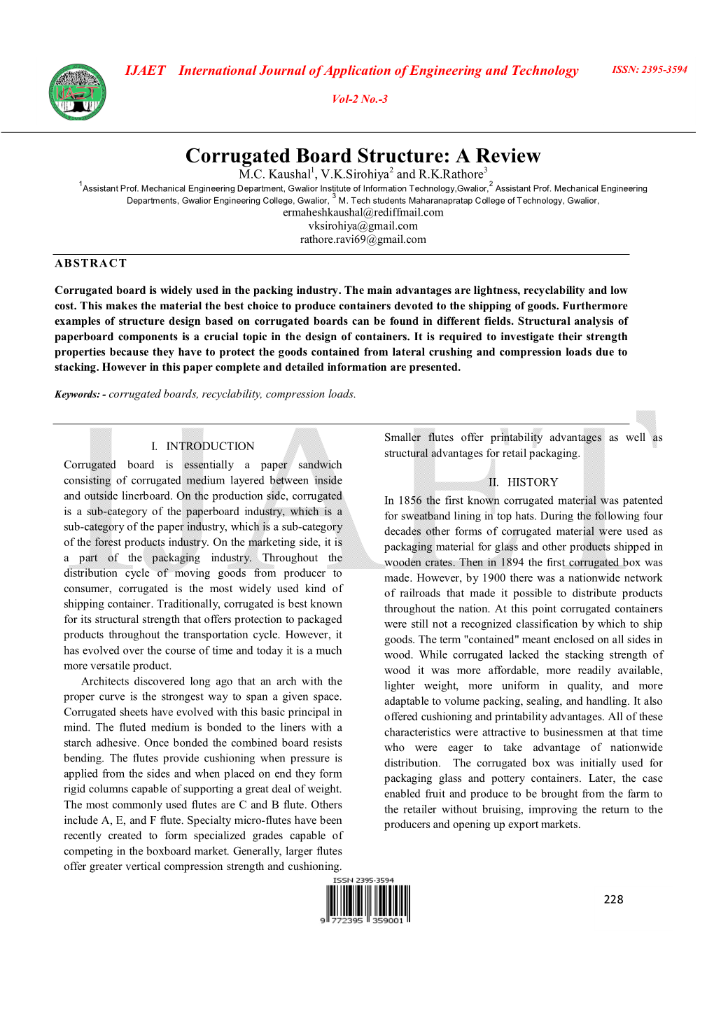 Corrugated Board Structure: a Review M.C