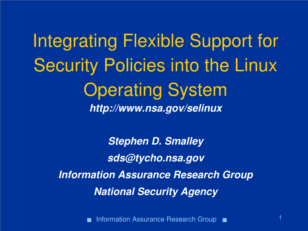 NSA Security-Enhanced Linux (Selinux)