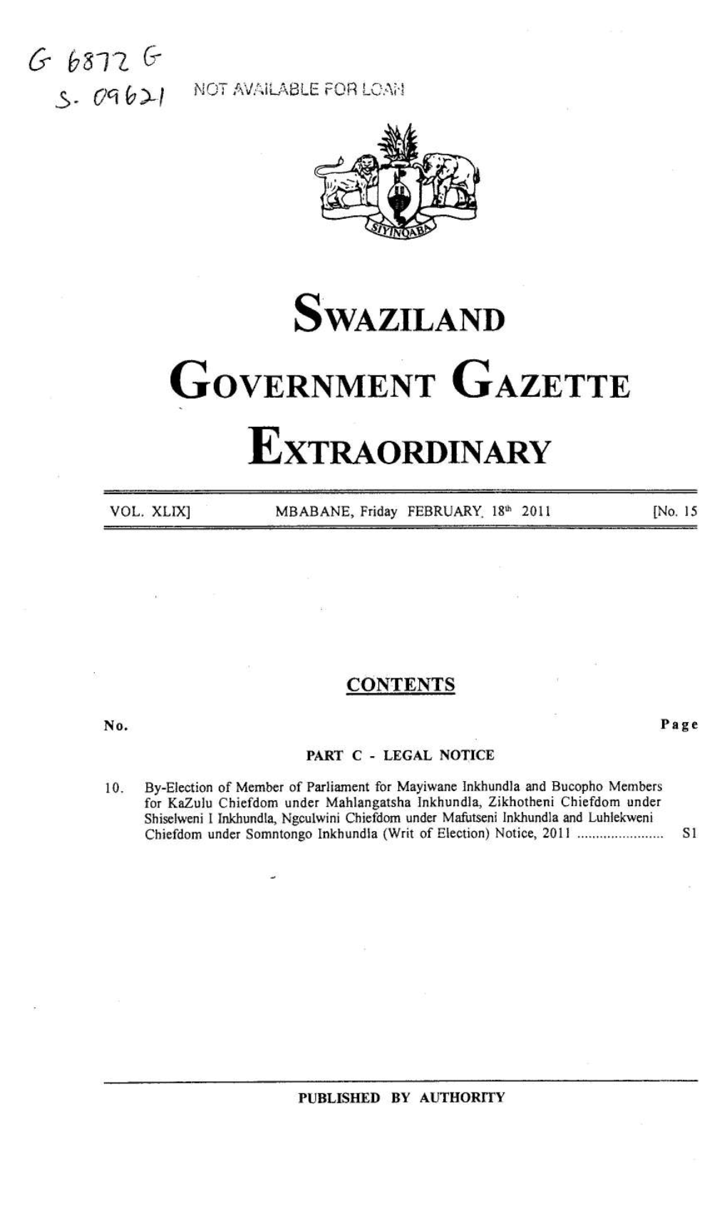 Government GAZETTE EXTRAORDINARY