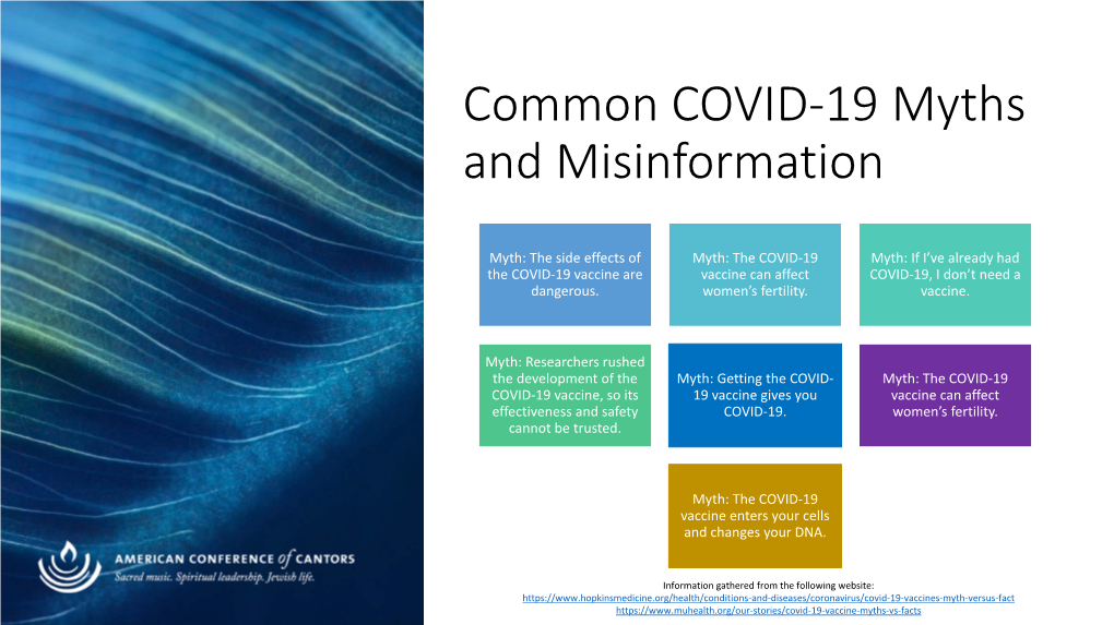 Common COVID-19 Myths and Misinformation