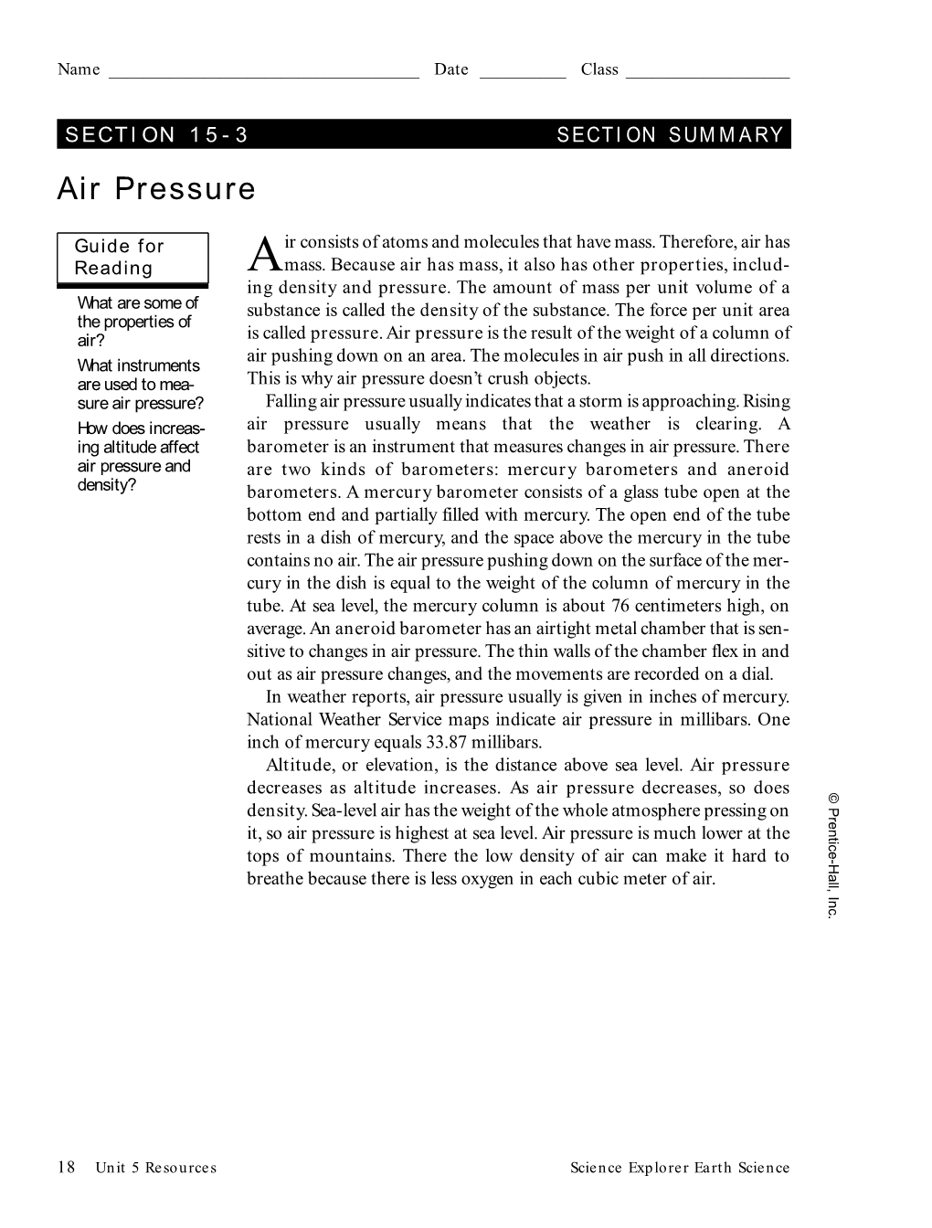 Air Pressure