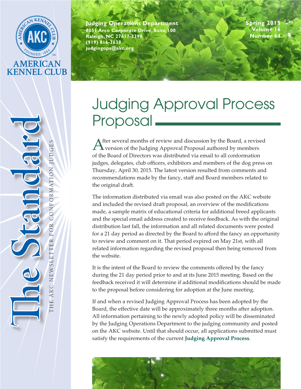 Judging Approval Process Proposal