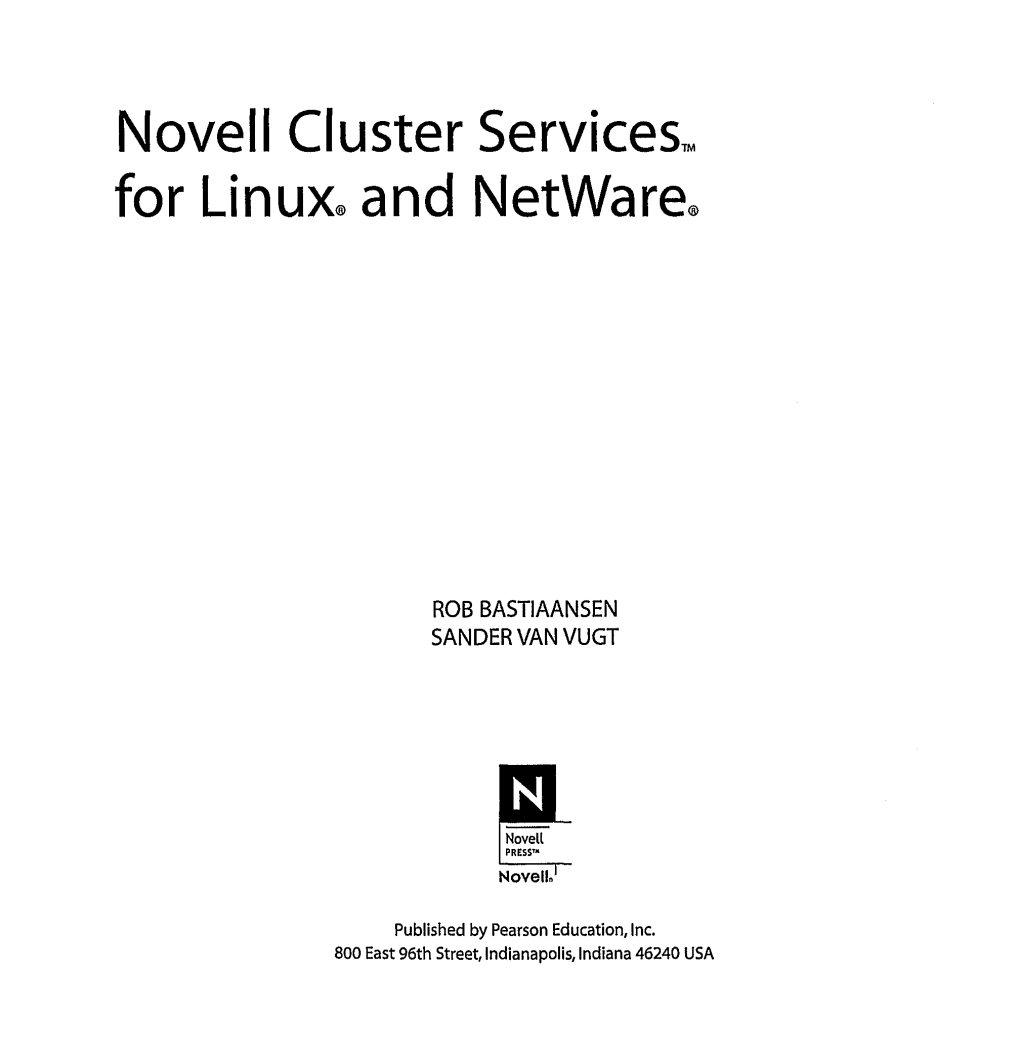 Novell Cluster Services,. for Linux. and Netware