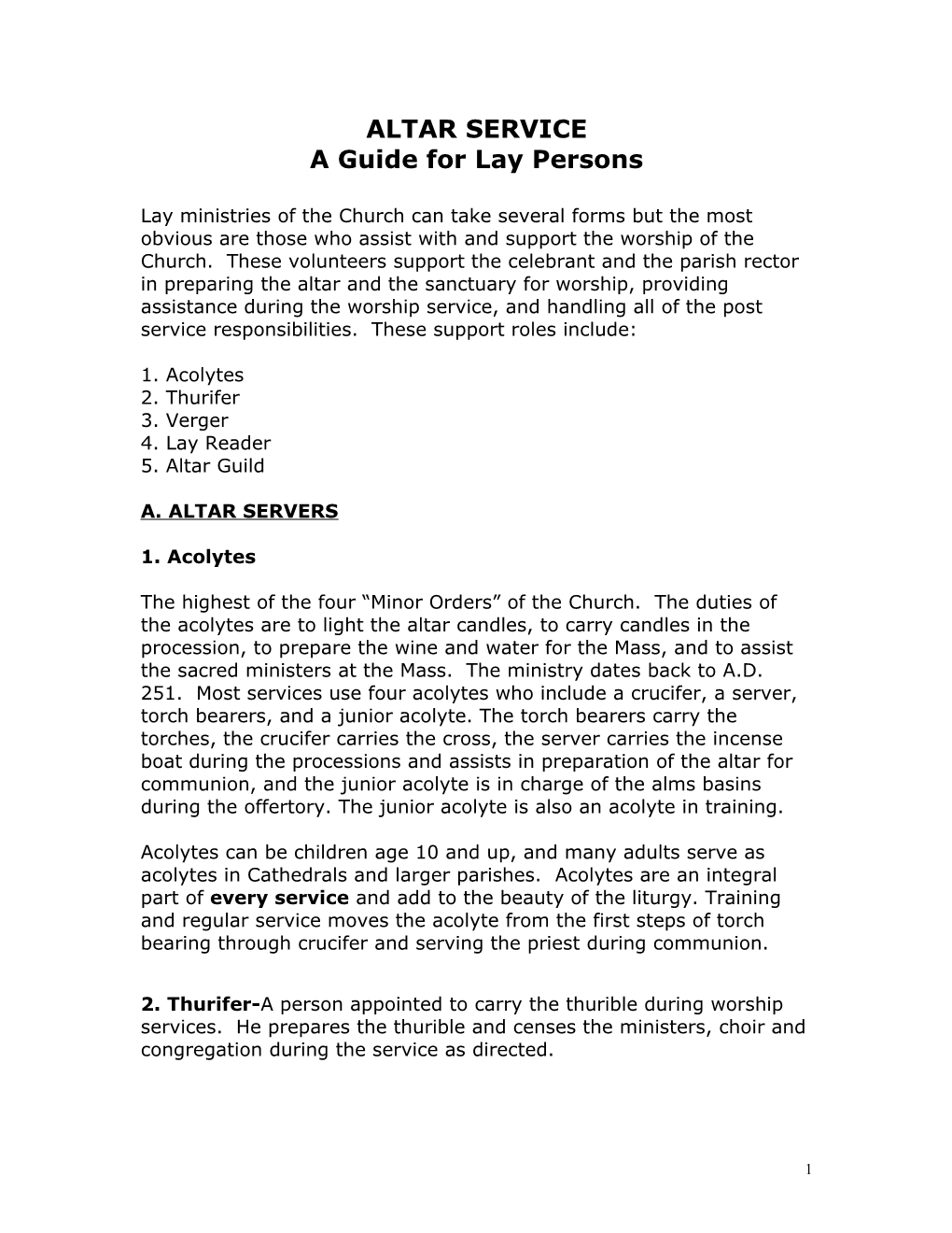 A Guide for Lay Persons