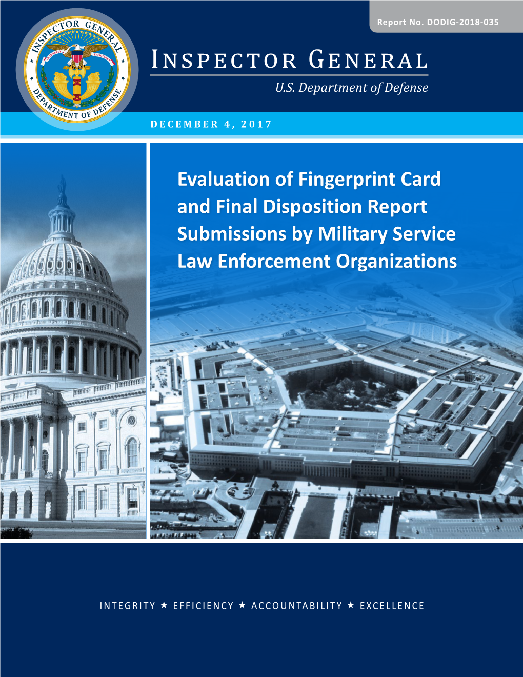 Evaluation of Fingerprint Card and Final Disposition Report Submissions by Military Service Law Enforcement Organizations