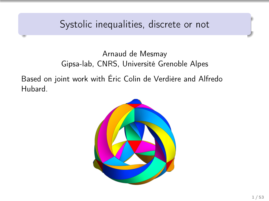 Systolic Inequalities, Discrete Or Not