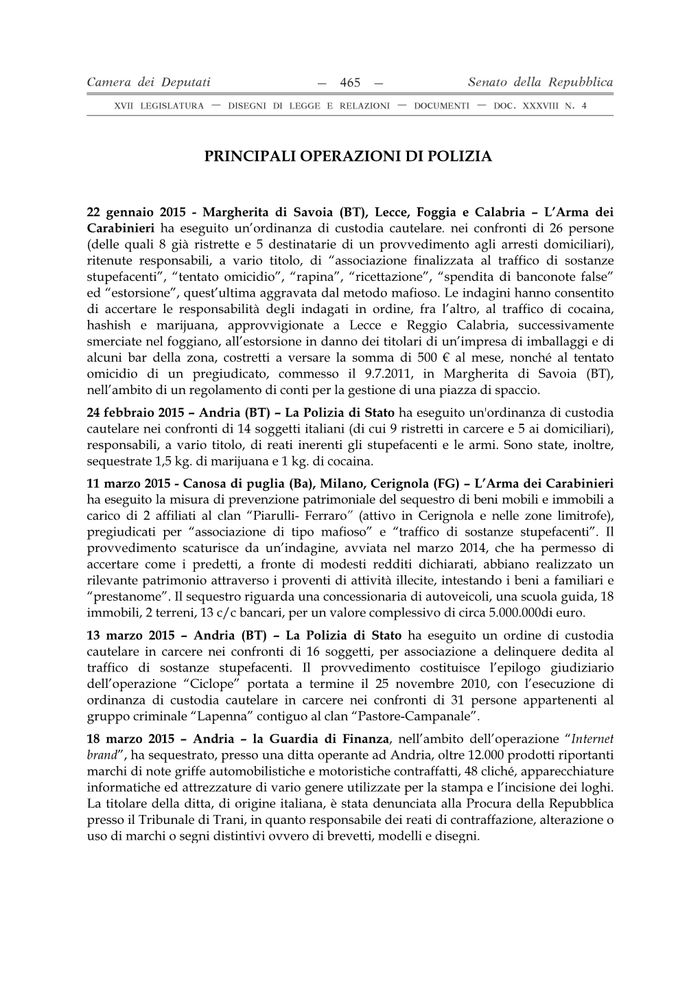 Principali Operazioni Di Polizia