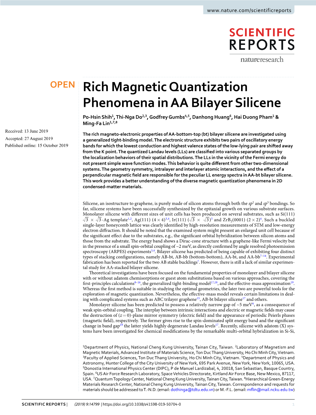 Rich Magnetic Quantization Phenomena in AA Bilayer Silicene