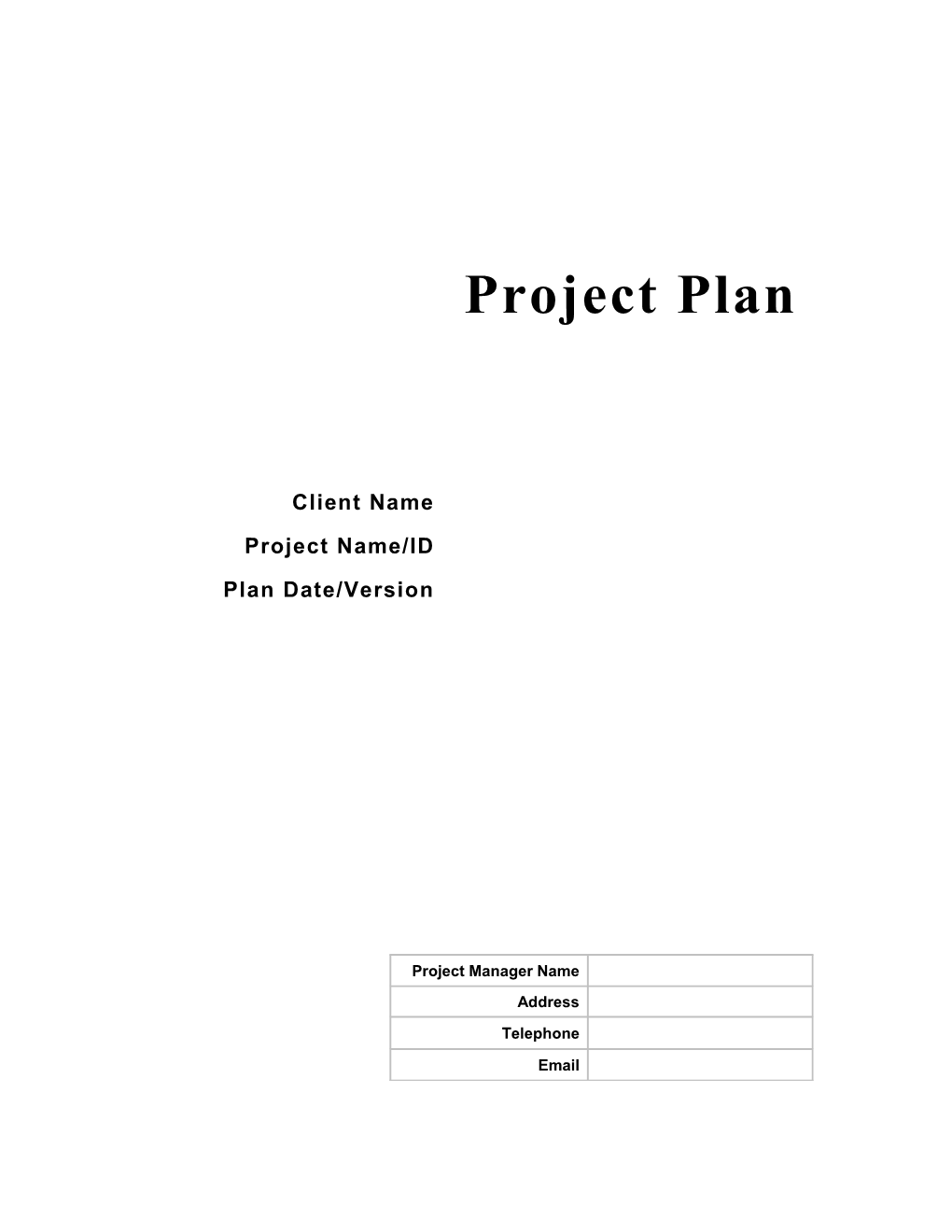 PM Project Plan