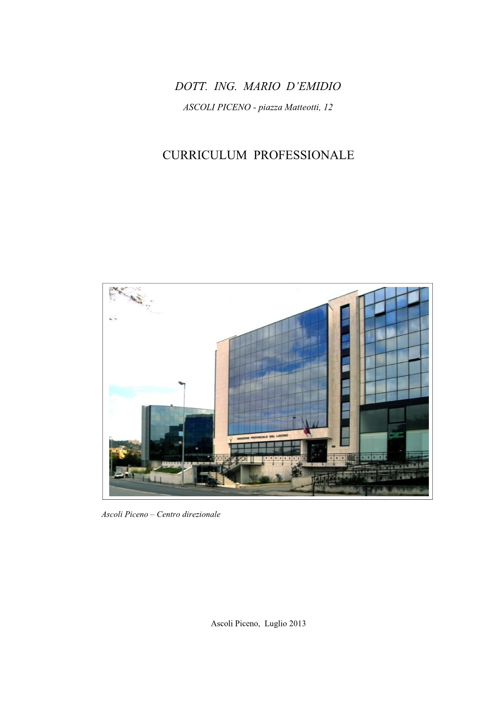 Curriculum Professionale