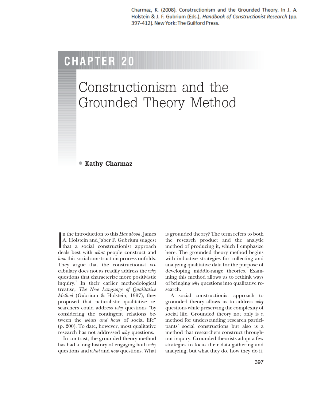 Constructionism and the Grounded Theory Method