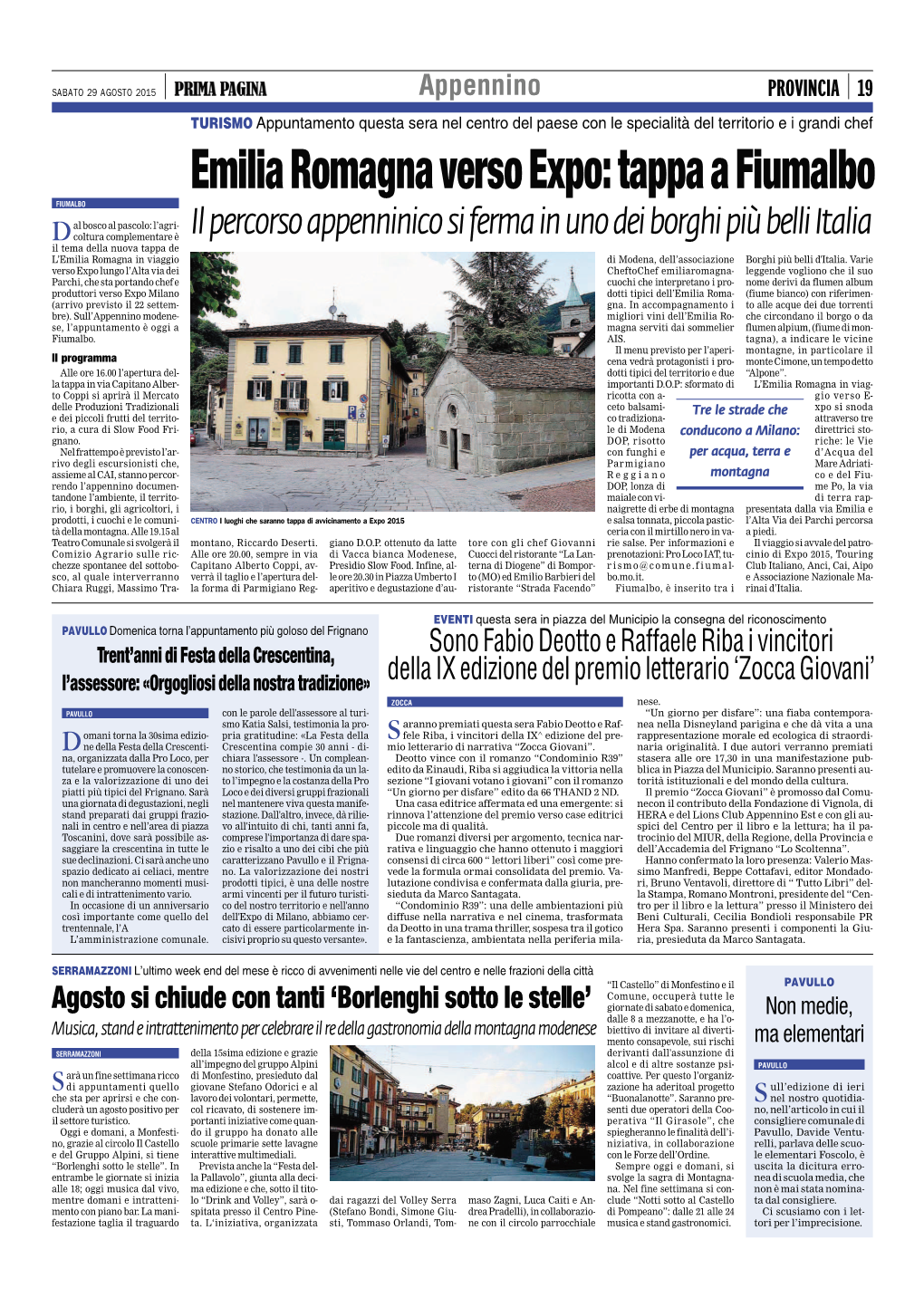 Emilia Romagna Verso Expo: Tappa a Fiumalbo FIUMALBO
