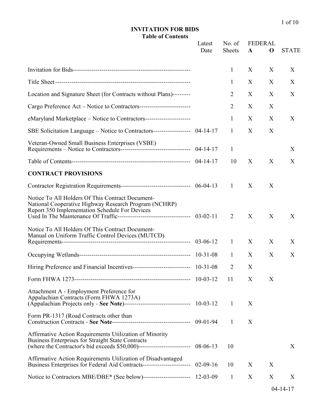 Table of Contents s36