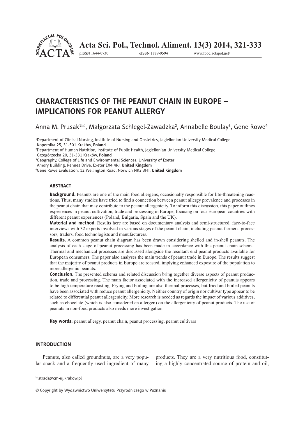 Implications for Peanut Allergy