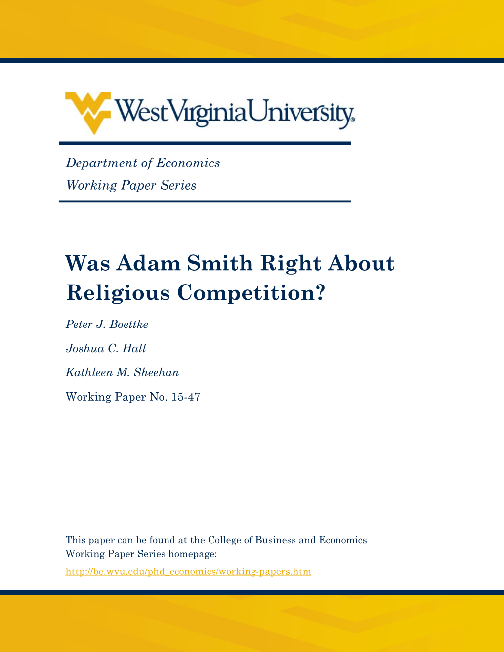 Was Adam Smith Right About Religious Competition?