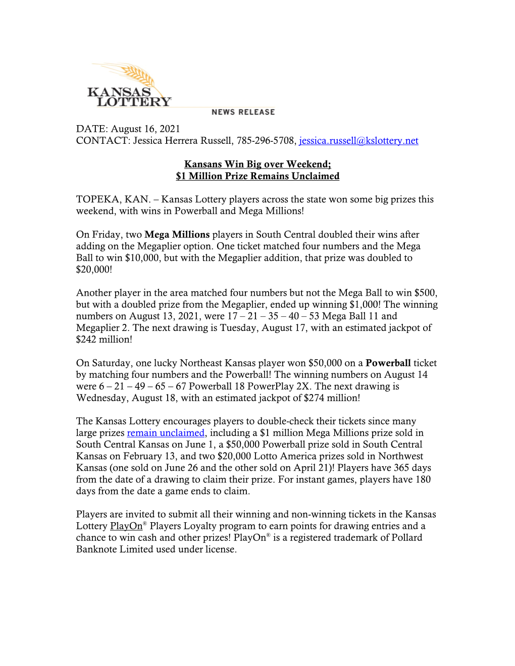 Kansans-Win-Big-Over-Weekend-1-Million-Prize-Remains-Unclaimed.Pdf