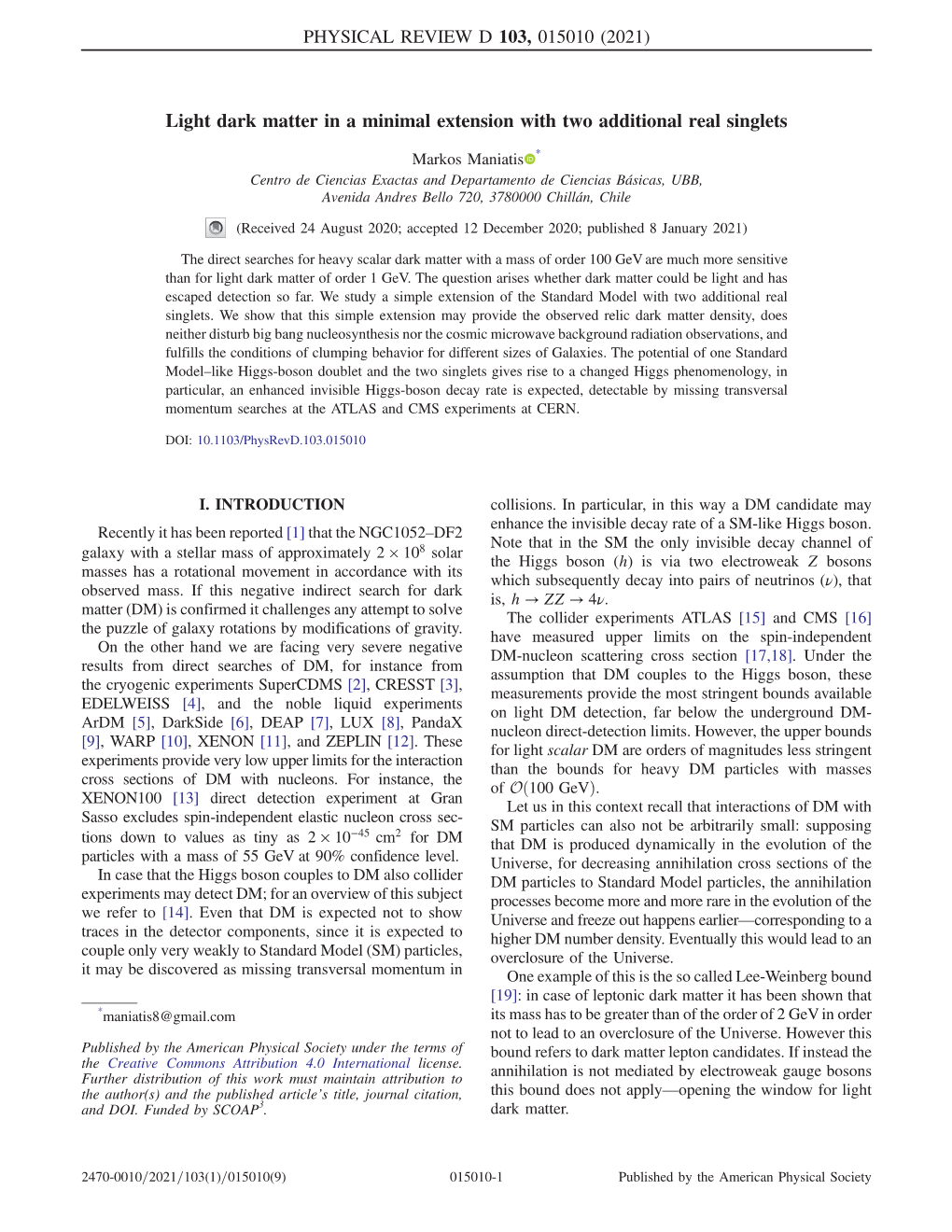 Light Dark Matter in a Minimal Extension with Two Additional Real Singlets