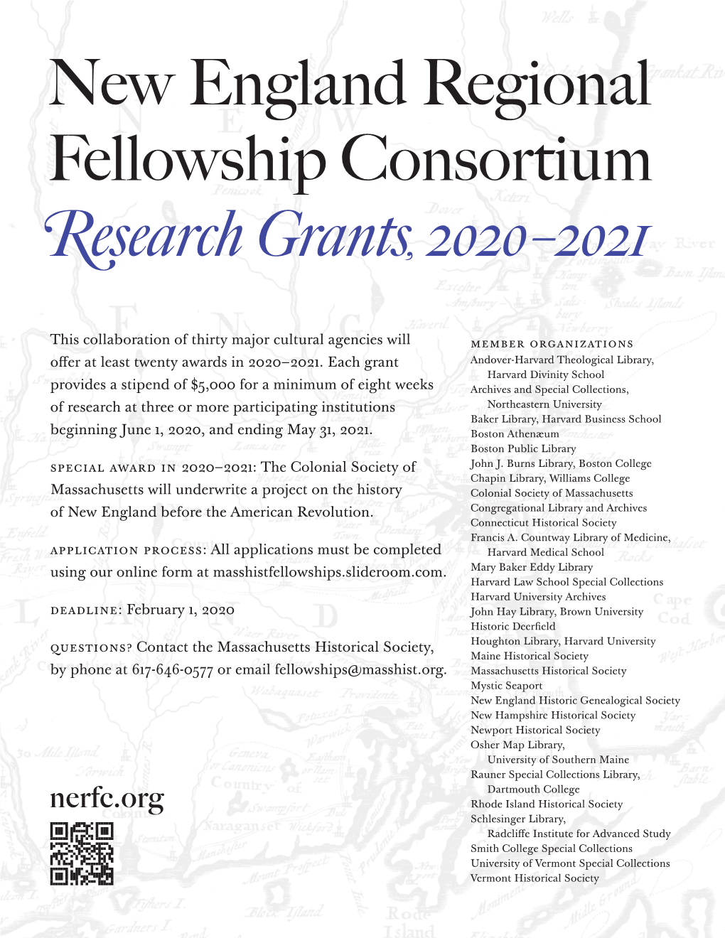 New England Regional Fellowship Consortium Research Grants, 2020–2021