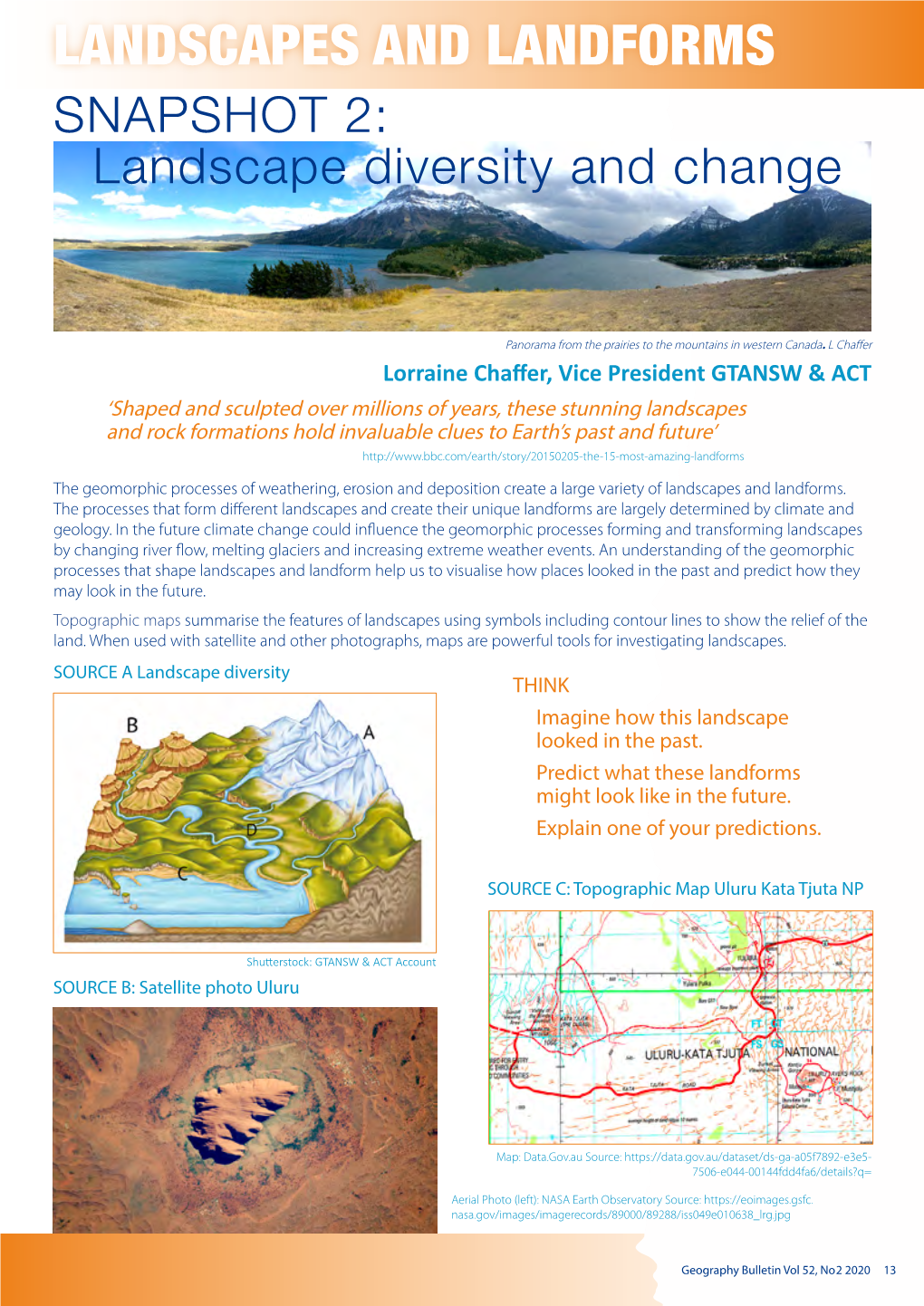 LANDSCAPES and LANDFORMS SNAPSHOT 2: Landscape Diversity and Change