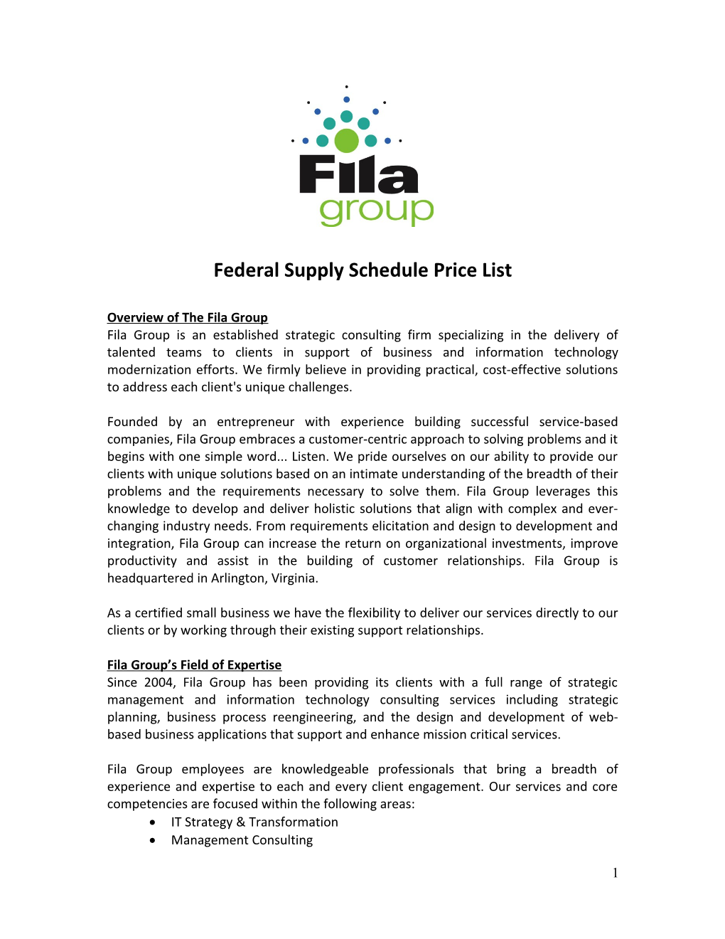 Federal Supply Schedule Price List s1