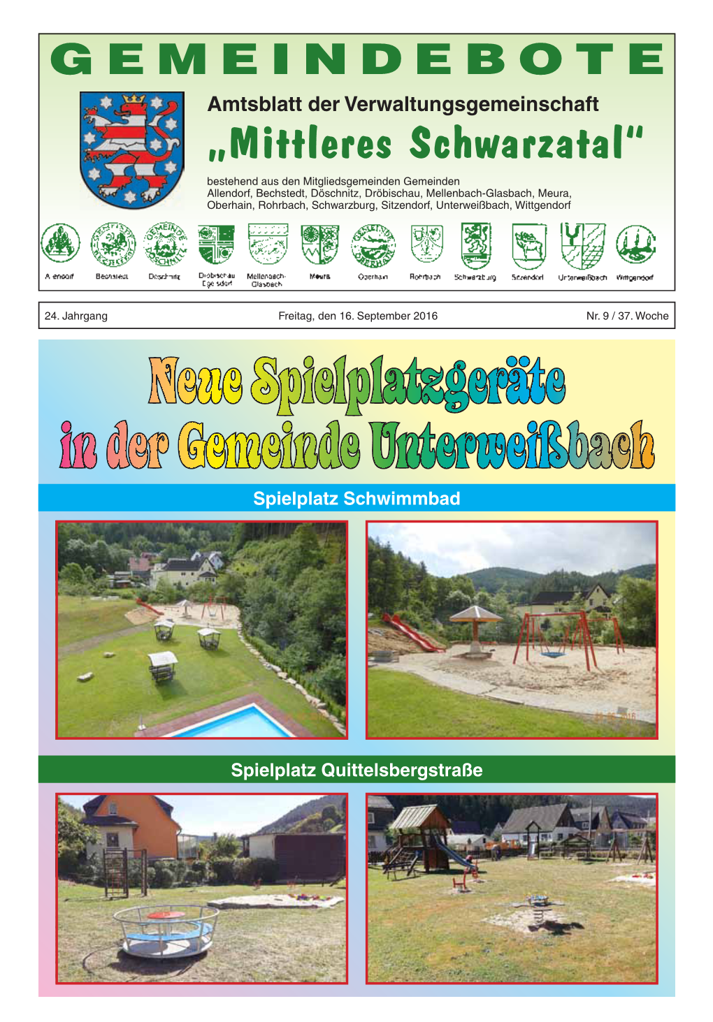 Neue Spielplatzgeräte in Der Gemeinde Unterweißbach Spielplatz Schwimmbad