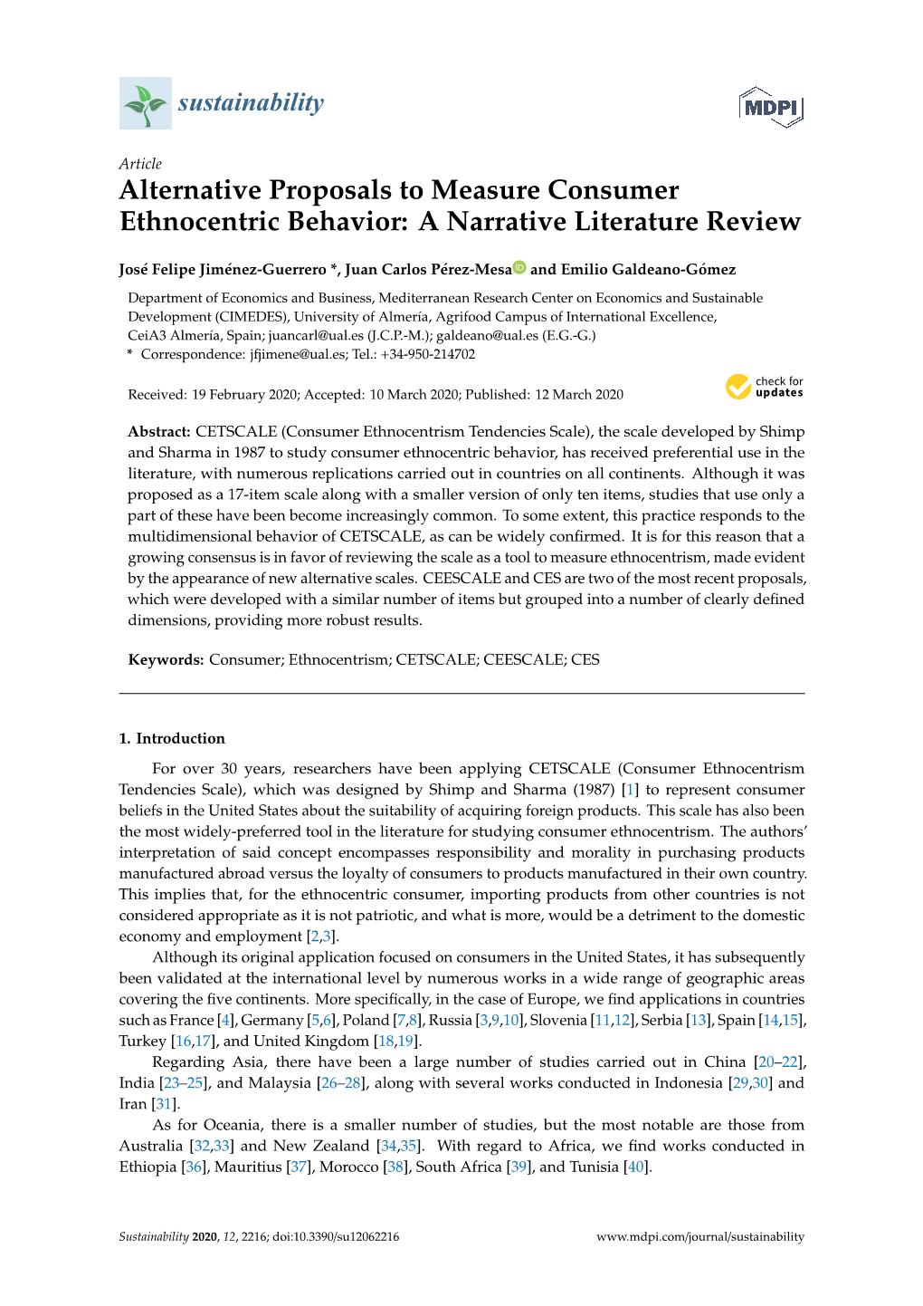 Alternative Proposals to Measure Consumer Ethnocentric Behavior: a Narrative Literature Review