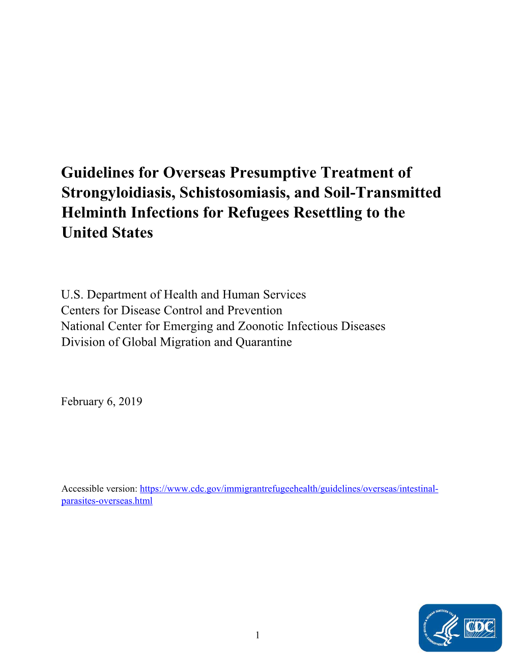 CDC Overseas Parasite Guidelines