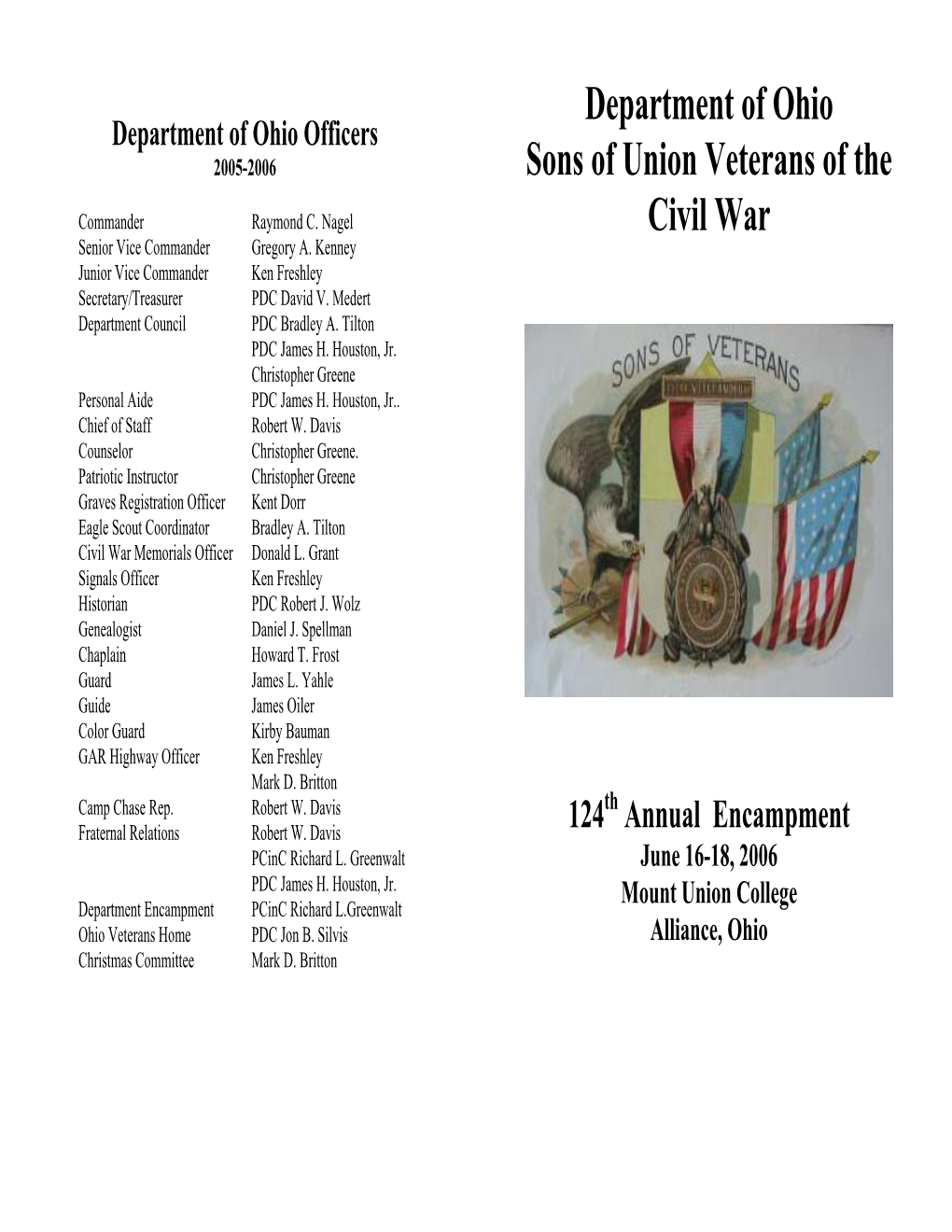 Department of Ohio Sons of Union Veterans of the Civil