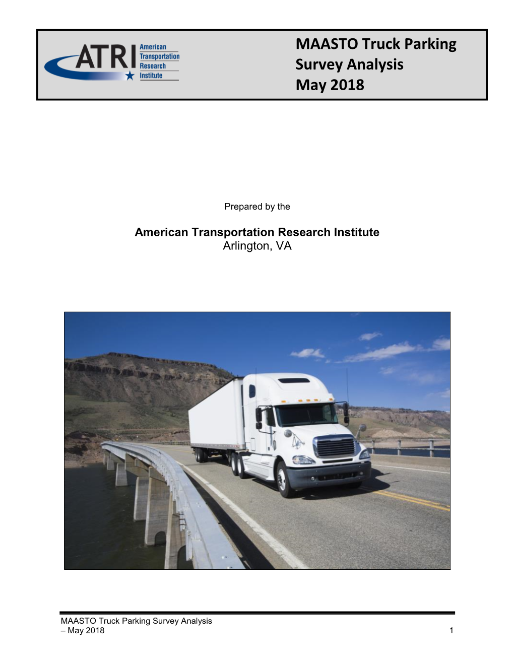 MAASTO Truck Parking Survey Analysis May 2018