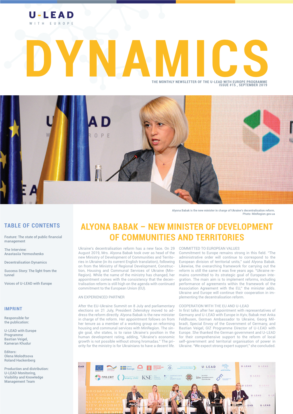 Alyona Babak – New Minister of Development of Communities and Territories