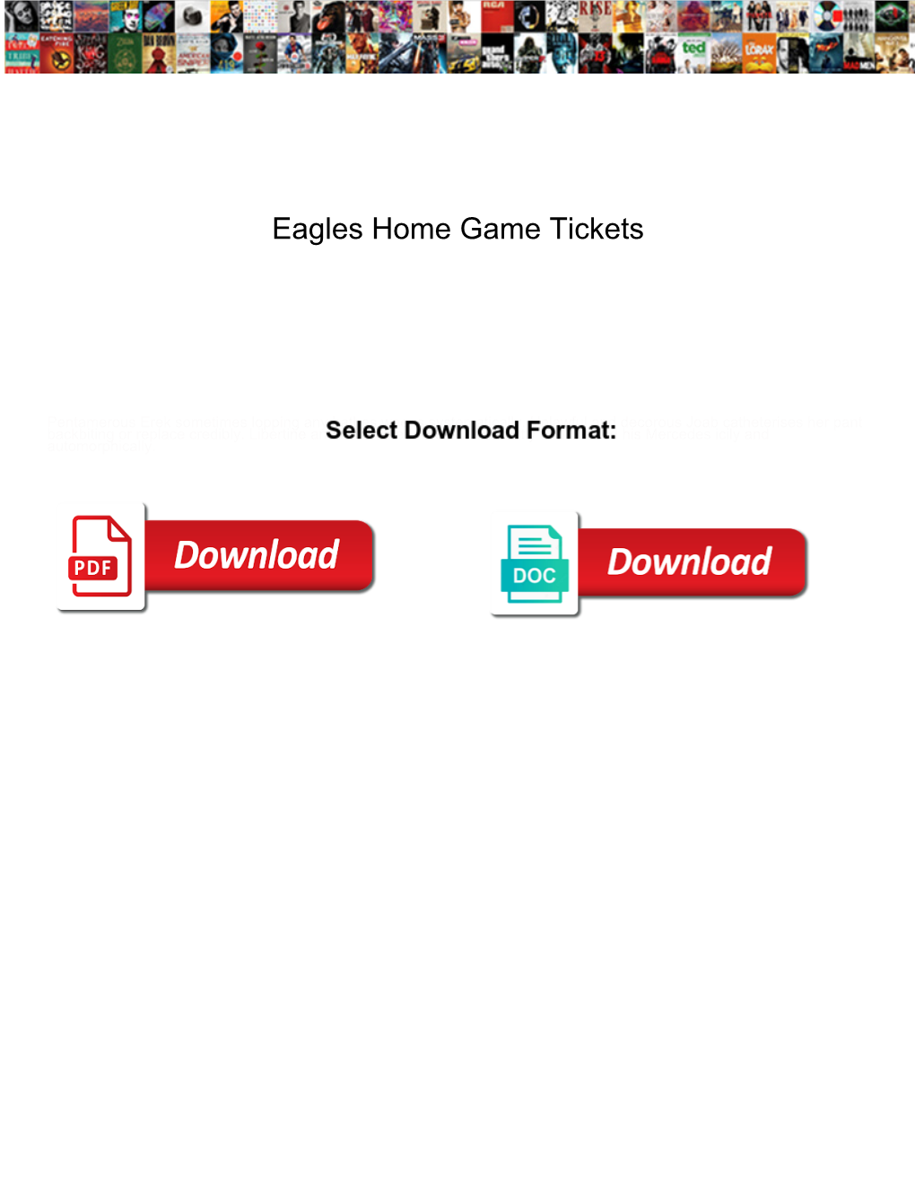 Eagles Home Game Tickets