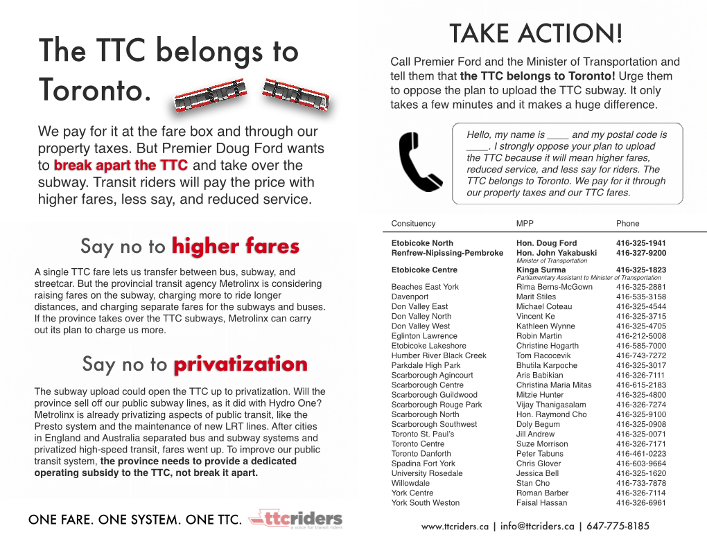 The TTC Belongs to Toronto