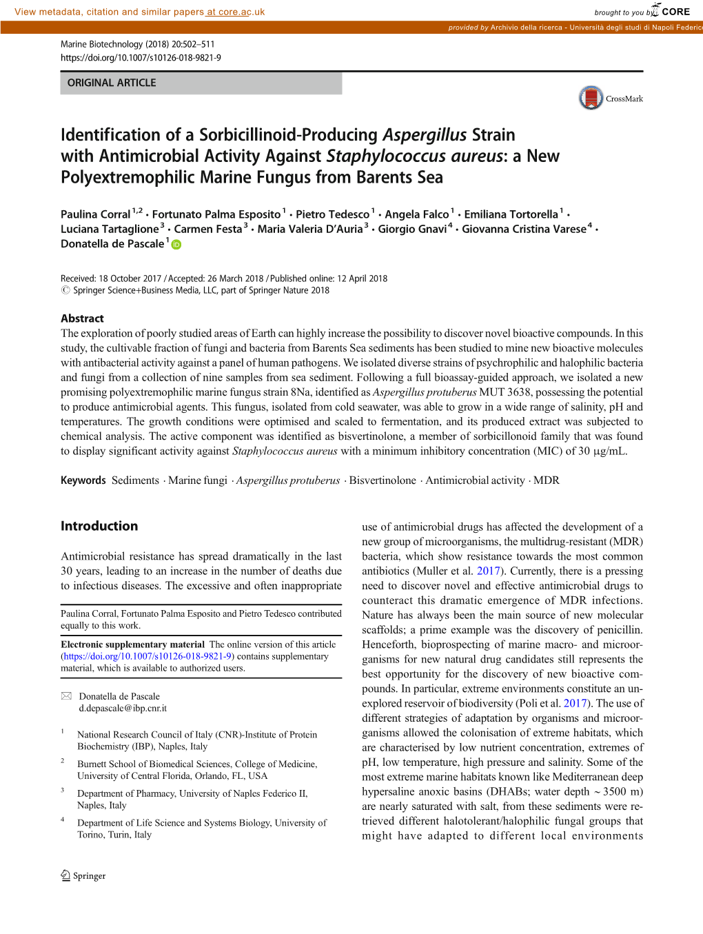 Identification of a Sorbicillinoid-Producing Aspergillus