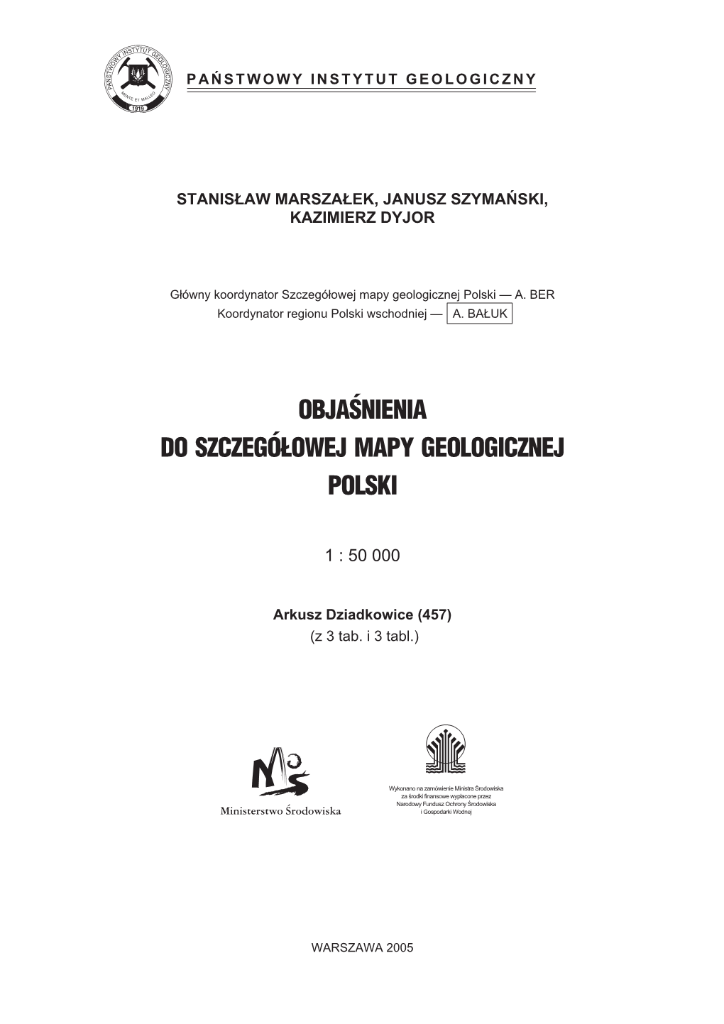 Objaœnienia Do Szczegółowej Mapy Geologicznej Polski