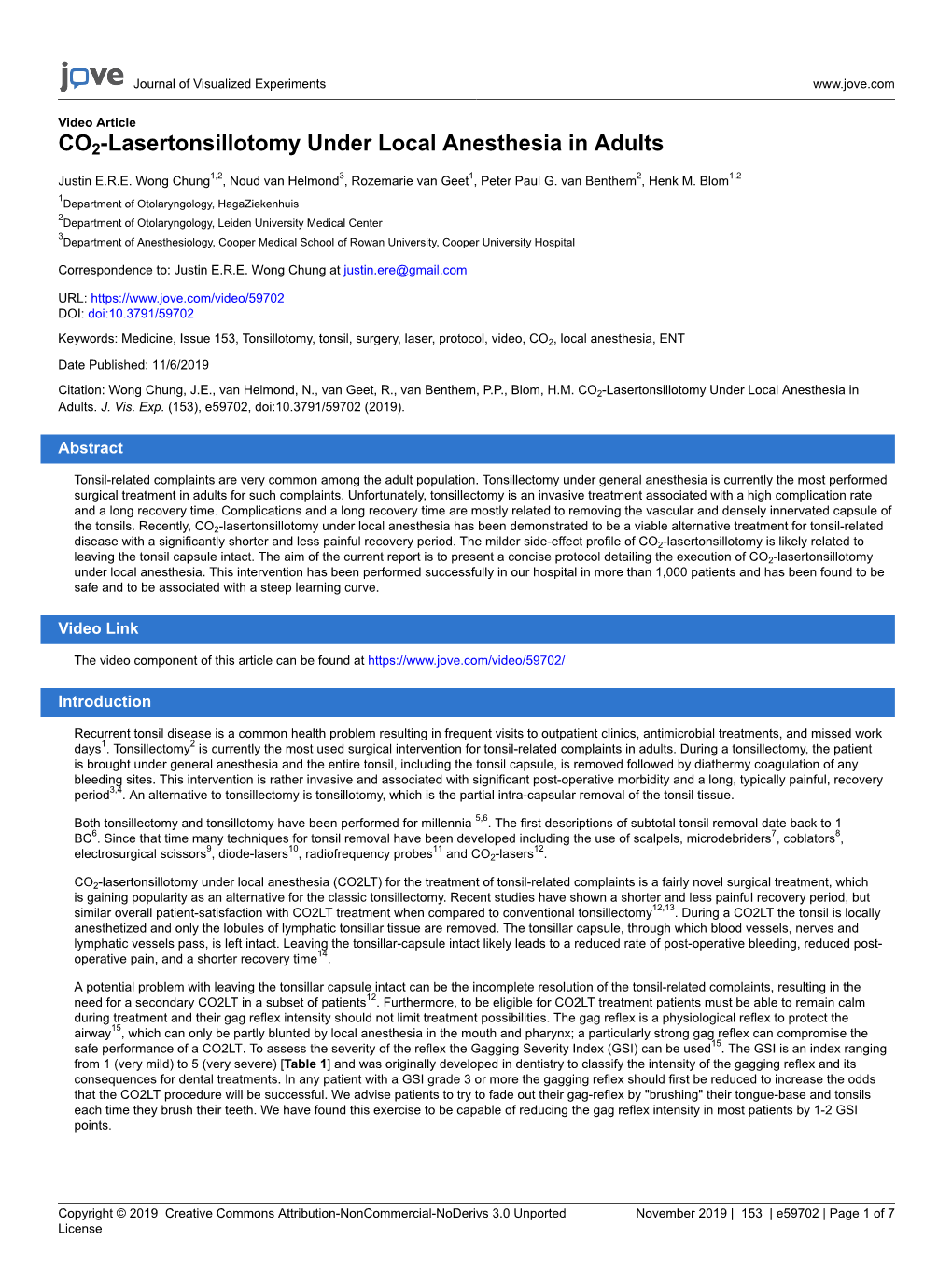 CO2-Lasertonsillotomy Under Local Anesthesia in Adults