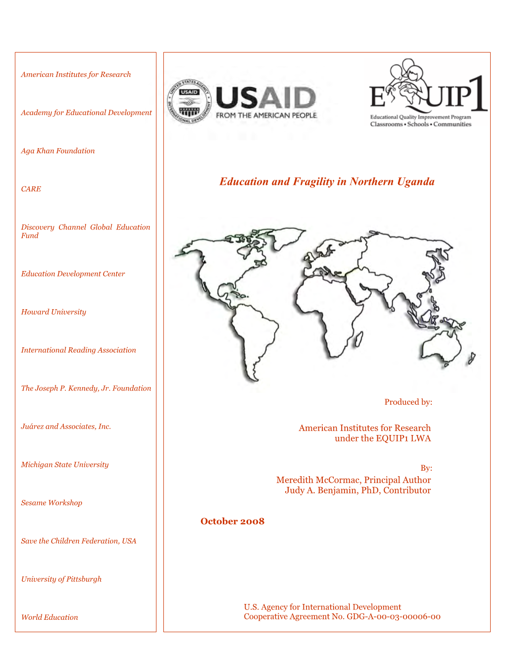 Education and Fragility in Northern Uganda CARE