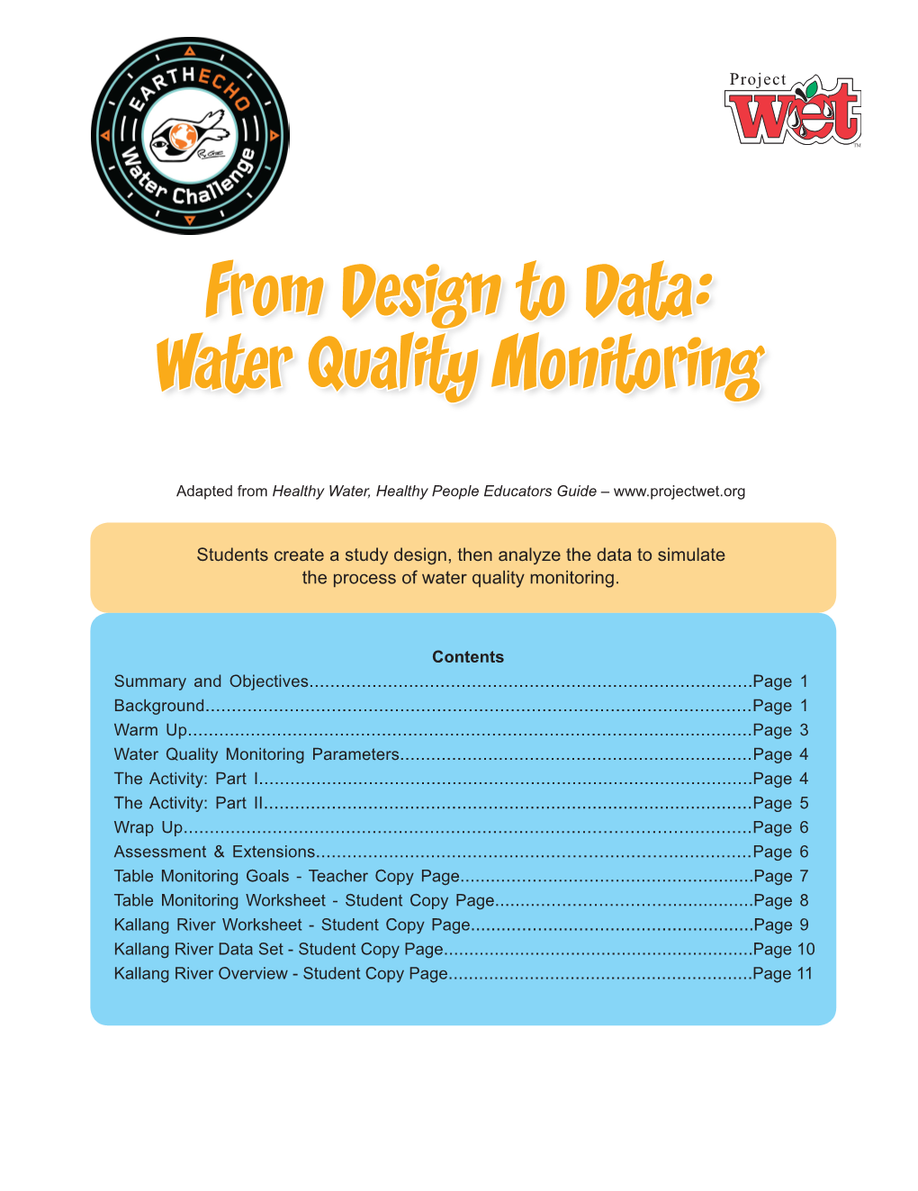 From Design to Data: Water Quality Monitoring