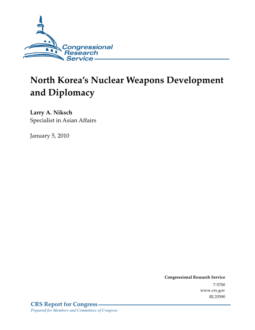 North Korea's Nuclear Weapons Development and Diplomacy
