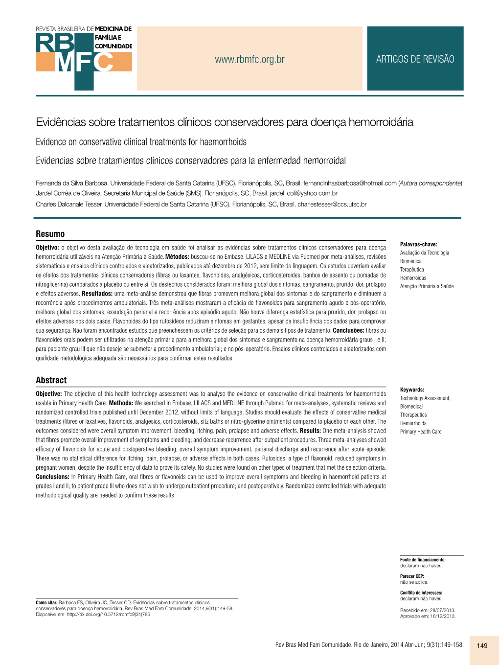 Evidências Sobre Tratamentos Clínicos Conservadores Para Doença