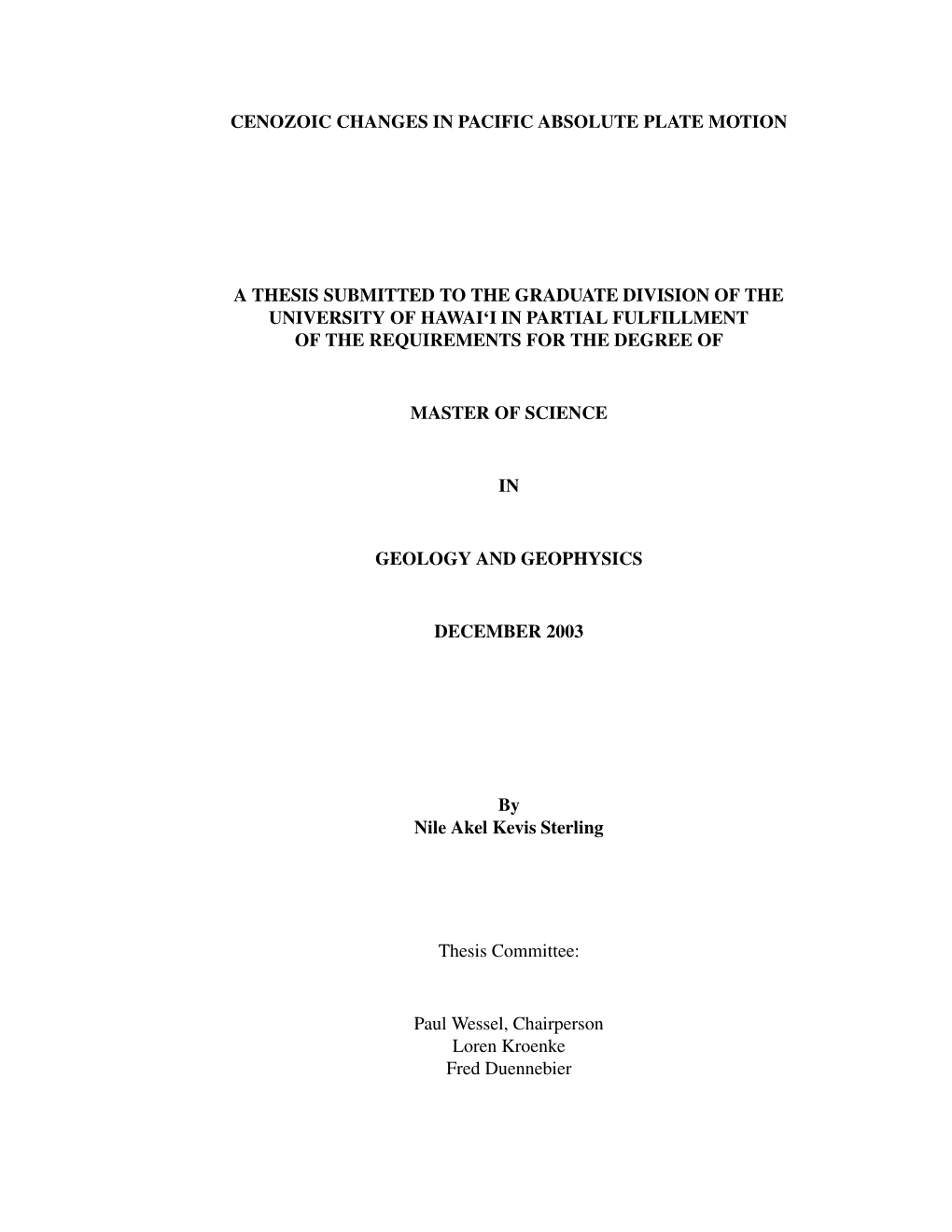 Cenozoic Changes in Pacific Absolute Plate Motion A