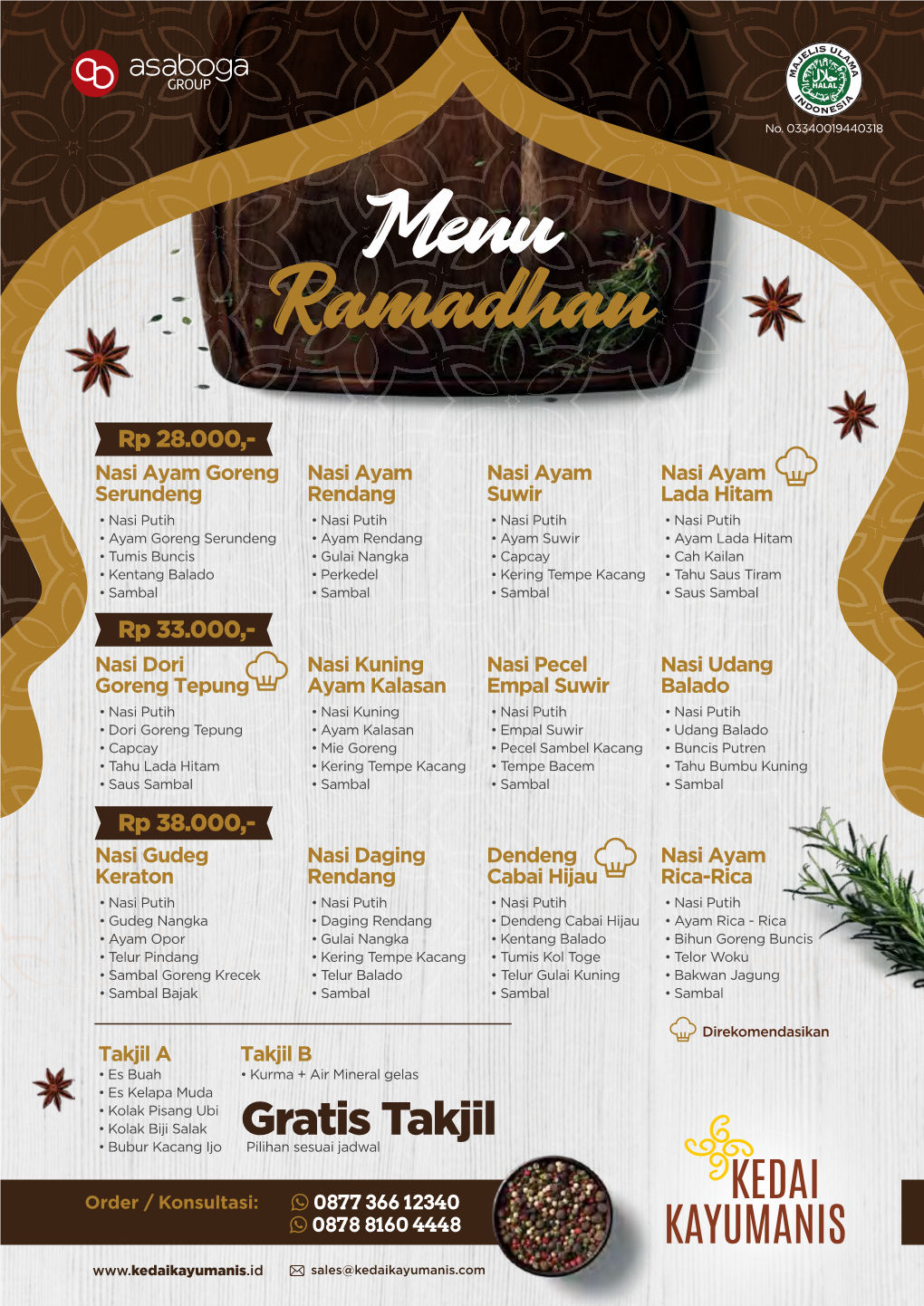 FA Kayumanis Menu Ramadhan 2020