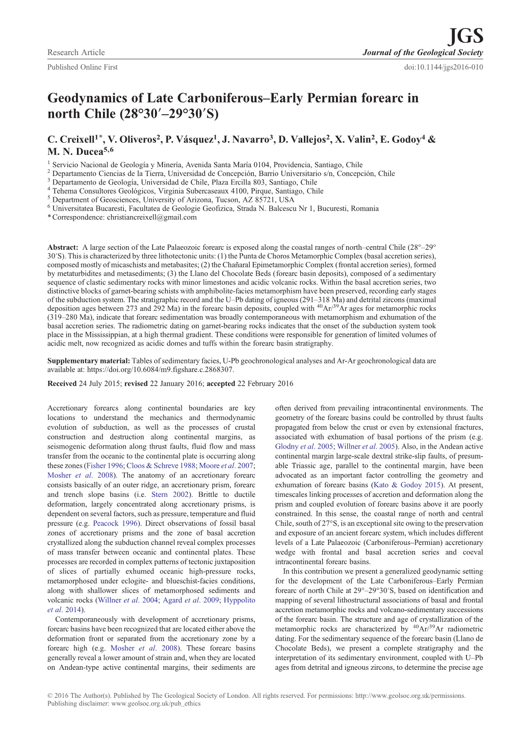 Geodynamics of Late Carboniferous–Early Permian Forearc in North Chile (28°30′–29°30′S)