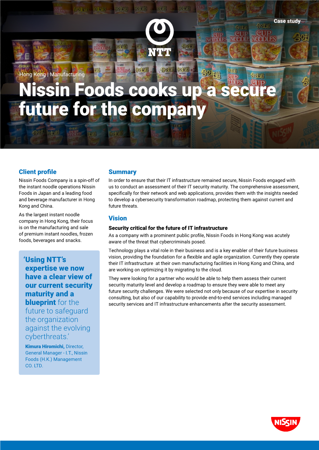 Nissin Foods Cooks up a Secure Future for the Company