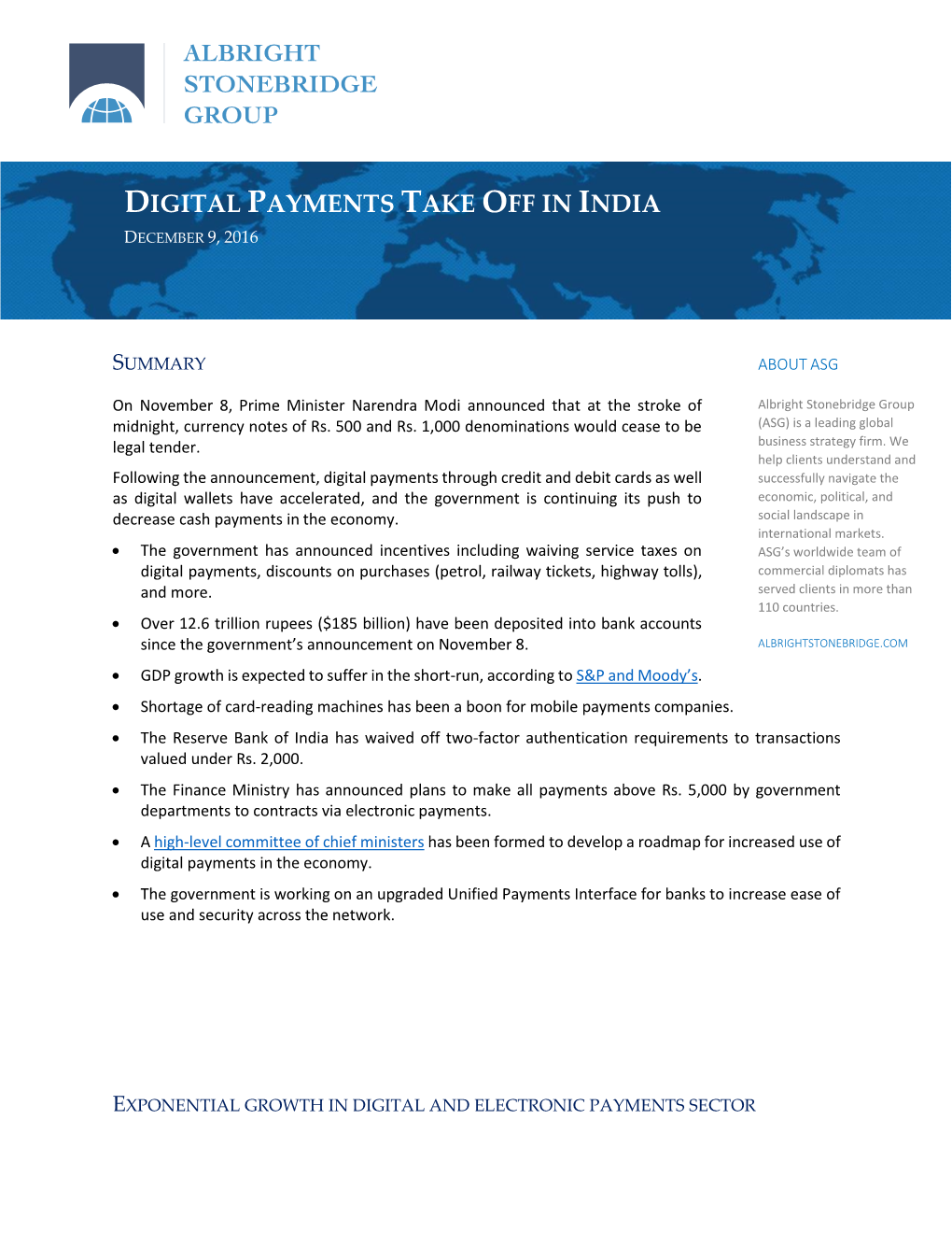 Digital Payments Take Off in India December 9, 2016